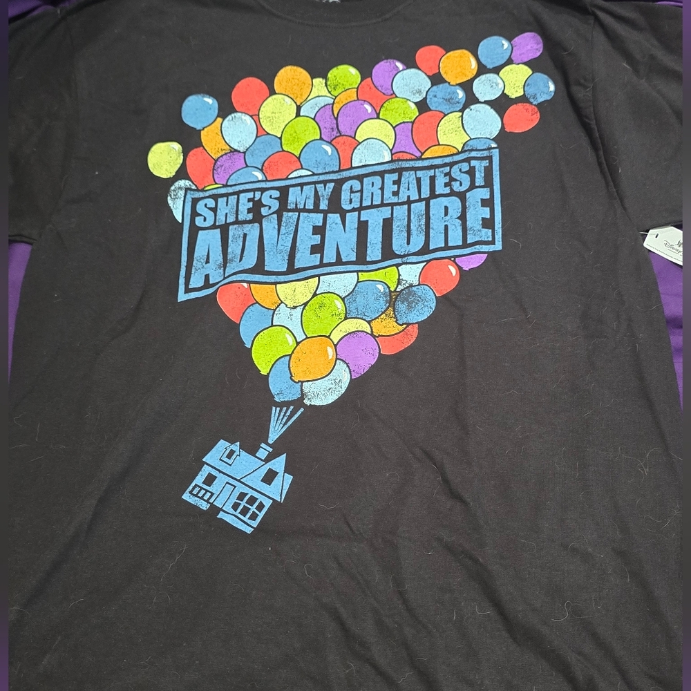 Disney Parks UP Shes My Greatest Adventure T Shirt Black Size Large NEW WITH TAG